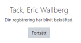 Skapa konto - registrering bekräftad