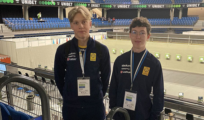 Pontus Thomsson och Arvid Hjort Luftpistol EM 2023